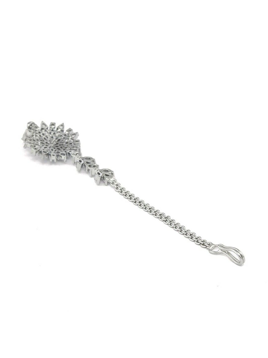 Silver-Plated American Diamond-Studded Maang Tikka