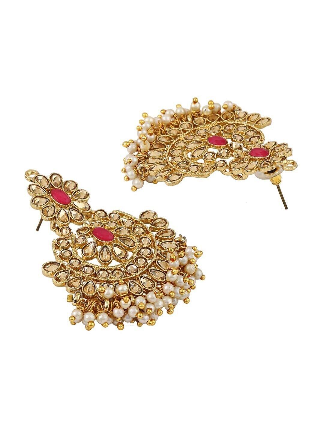 Gold-Plated Kundan-Studded Handcrafted Bollywood Indian Pakistani Jewellery Set