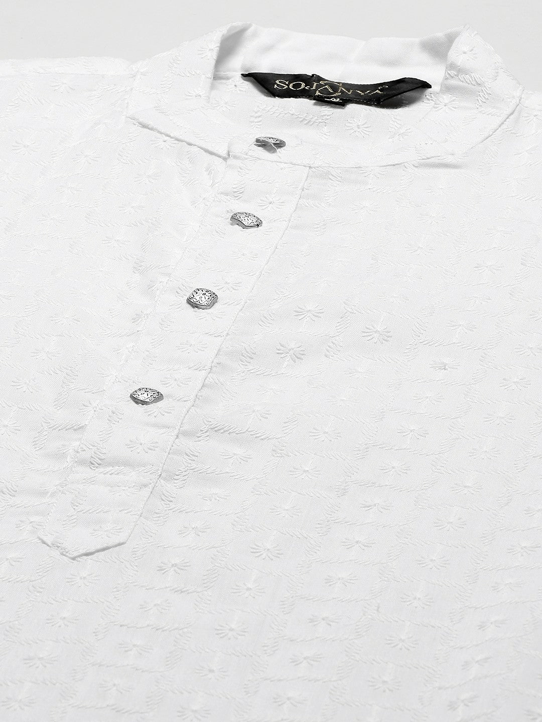 Men’s White Chikankari Cotton Kurta Set with Churidar & Nehru Jacket – Timeless Elegance
