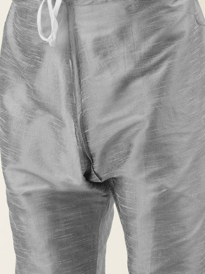 Men’s Grey Kurta Set with Churidar & Nehru Jacket – Sophisticated Traditional Ensemble