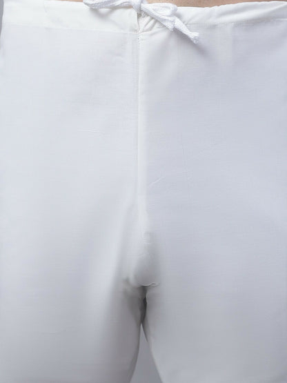 Men’s Embroidered Thread Work Kurta Set with Churidar & Nehru Jacket – Traditional Elegance