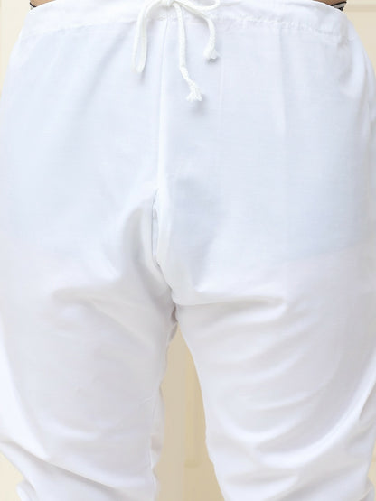 Men’s Pure Cotton Embroidered Kurta Set with Pyjamas & Nehru Jacket – Classic Ethnic Wear