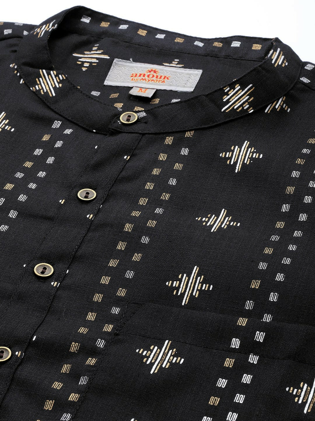 Men’s Black Printed Kurta with Dhoti Pants – Bold, Contemporary Ethnic Charm