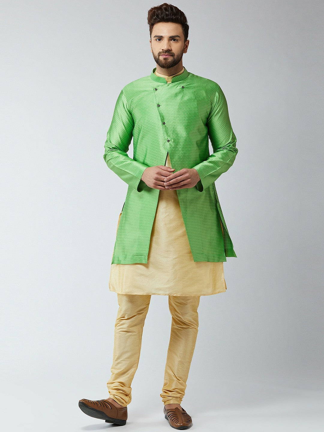 Buy Men's Sherwani Online – Gold, Black & Mustard Achkan | Indiaista