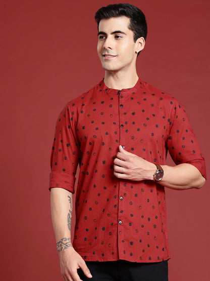 Buy Pure Cotton Geometric Printed Casual Shirt for Men – Stylish & Comfortable | Indiaista