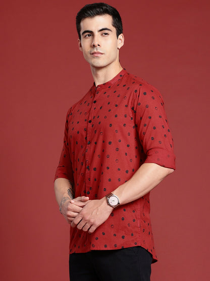 Buy Pure Cotton Geometric Printed Casual Shirt for Men – Stylish & Comfortable | Indiaista