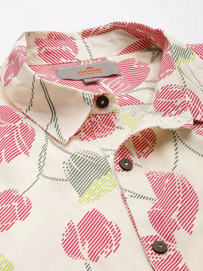 Buy Men’s Floral Printed Casual Shirt – Spread Collar, Short Sleeves | Indiaista