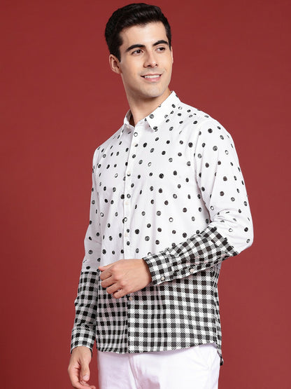 Geometric Printed Pure Cotton Casual Shirt for Men – Stylish & Comfortable | Indiaista