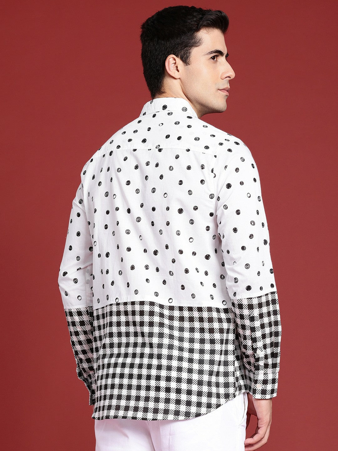 Geometric Printed Pure Cotton Casual Shirt for Men – Stylish & Comfortable | Indiaista