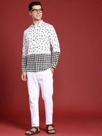 Geometric Printed Pure Cotton Casual Shirt for Men – Stylish & Comfortable | Indiaista