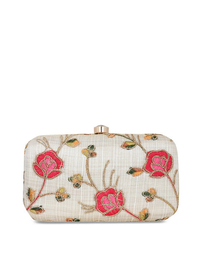 Multicoloured Embroidered Clutch – Stylish Ethnic Bag for Women