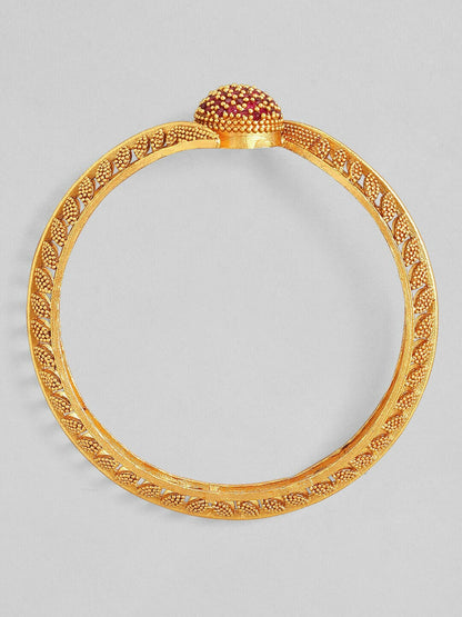 Elegant Gold-Plated Red Enamelled Bangles – Set of 2 | Indiaista