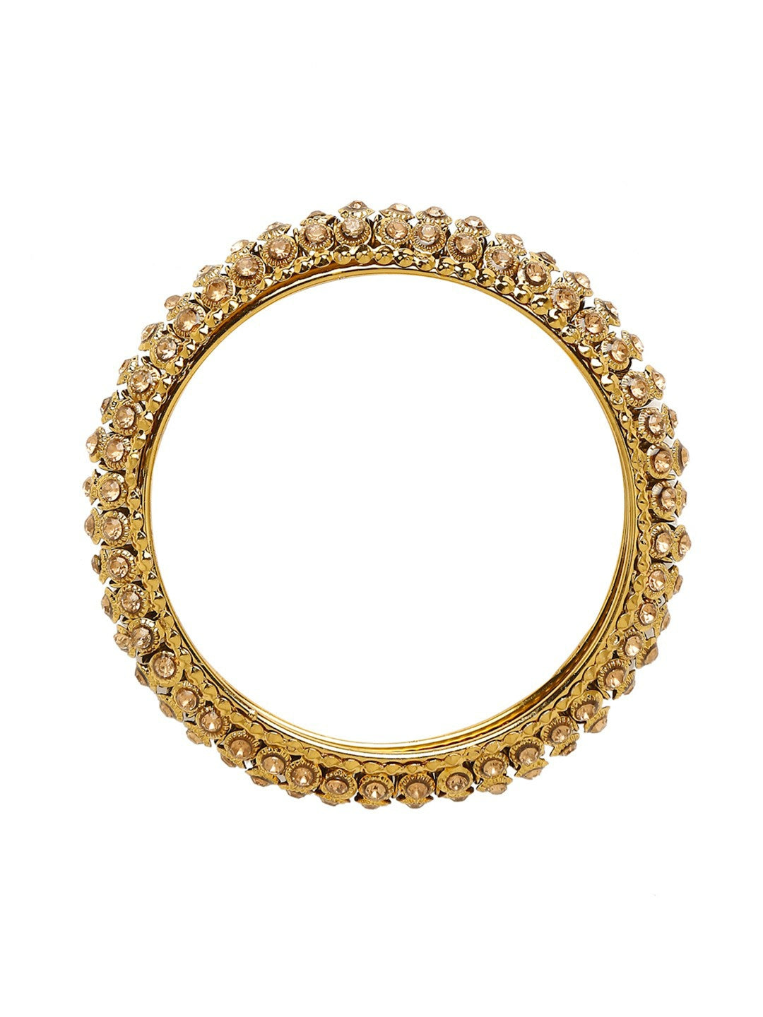 Set of 28 Gold-Plated Bangles with Gold-Colored Crystal Studs – Antique Design | Indiaista