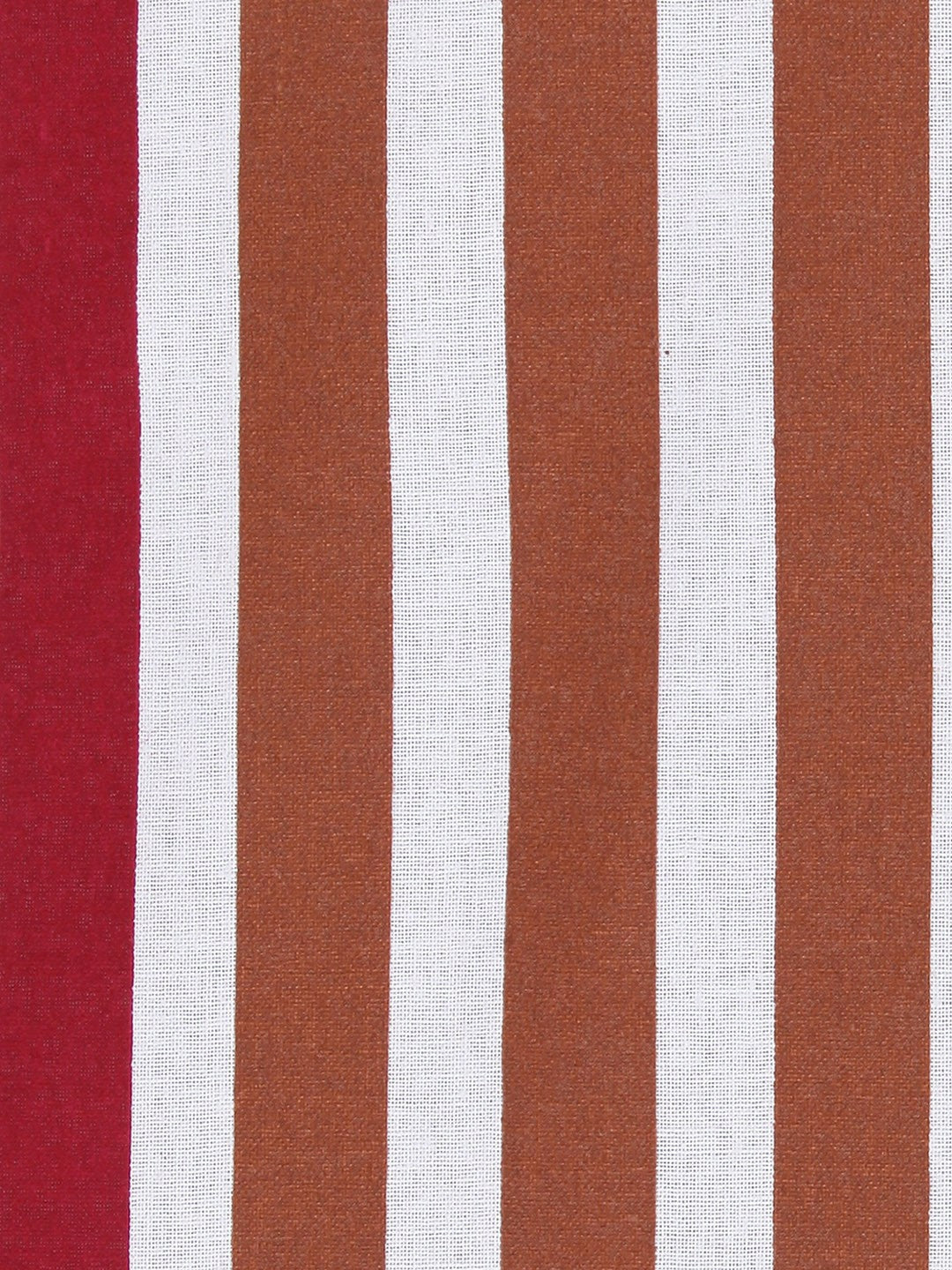 Red & Brown Striped Double Bedsheet Set – Soft Cotton Blend with 2 Pillow Covers (144 TC)