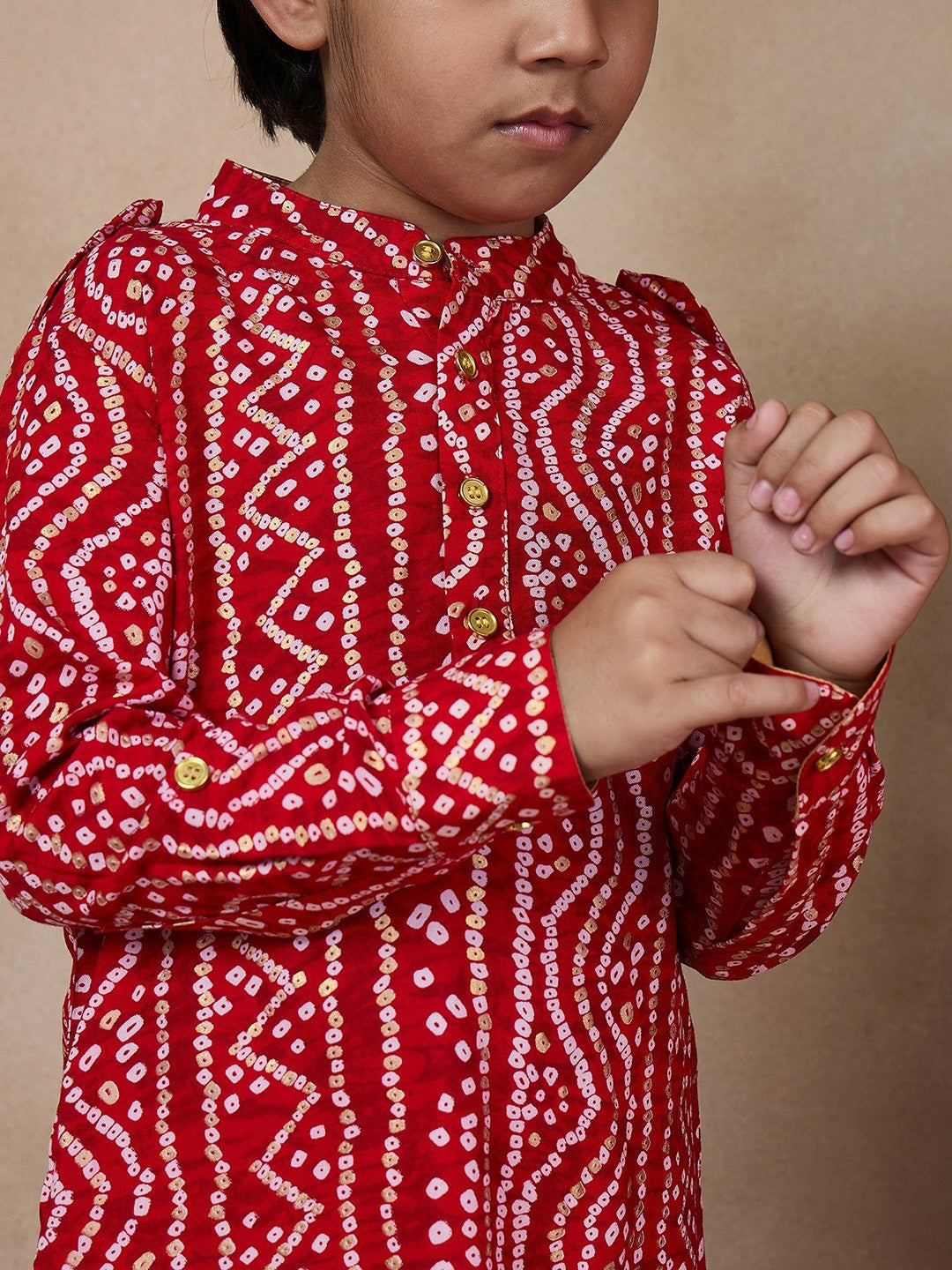 Boys Red Solid Kurta with Pyjama – Ethnic Indian Outfit for Weddings & Festivals