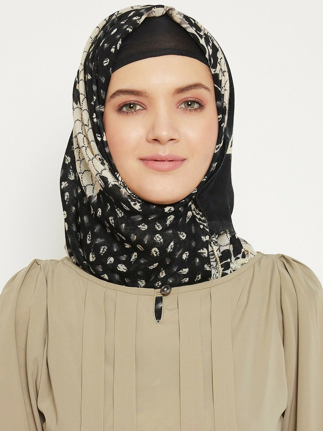 Elegant Beige Solid Abaya with Waist Belt – Modest Islamic Wear | Indiaista