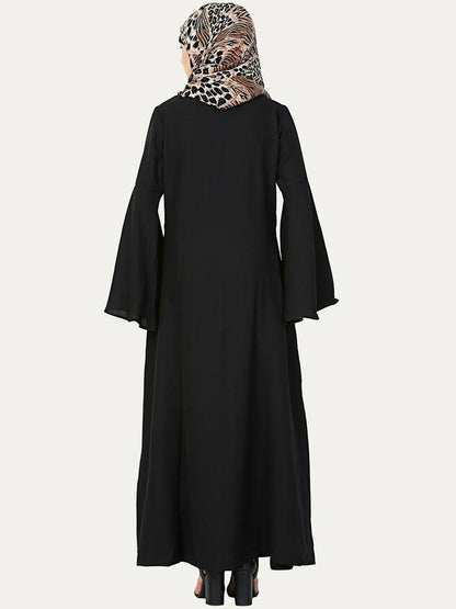 Black Solid Abaya Burqa – Modest & Elegant Islamic Wear for Women