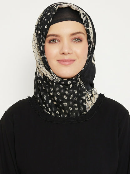 Elegant Black Solid Longline Burqa – Modest Islamic Wear with Gathered Detail