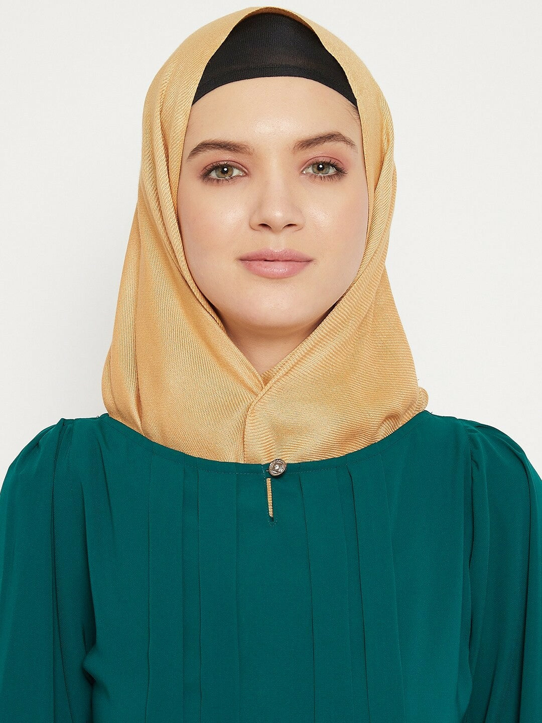 Teal Green Solid Abaya Burqa for Women – Modest Islamic Wear with Belt | Indiaista