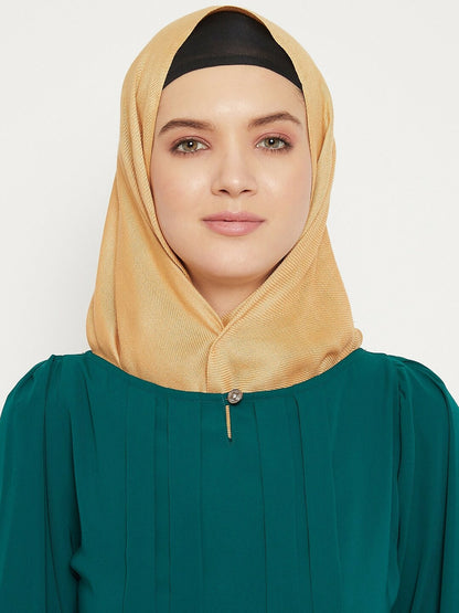 Teal Green Solid Abaya Burqa for Women – Modest Islamic Wear with Belt | Indiaista