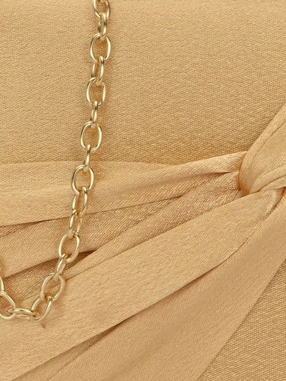 Gold Embellished Box Clutch with Shoulder Strap