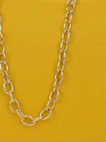 Yellow & Gold Embellished Box Clutch with Shoulder Strap