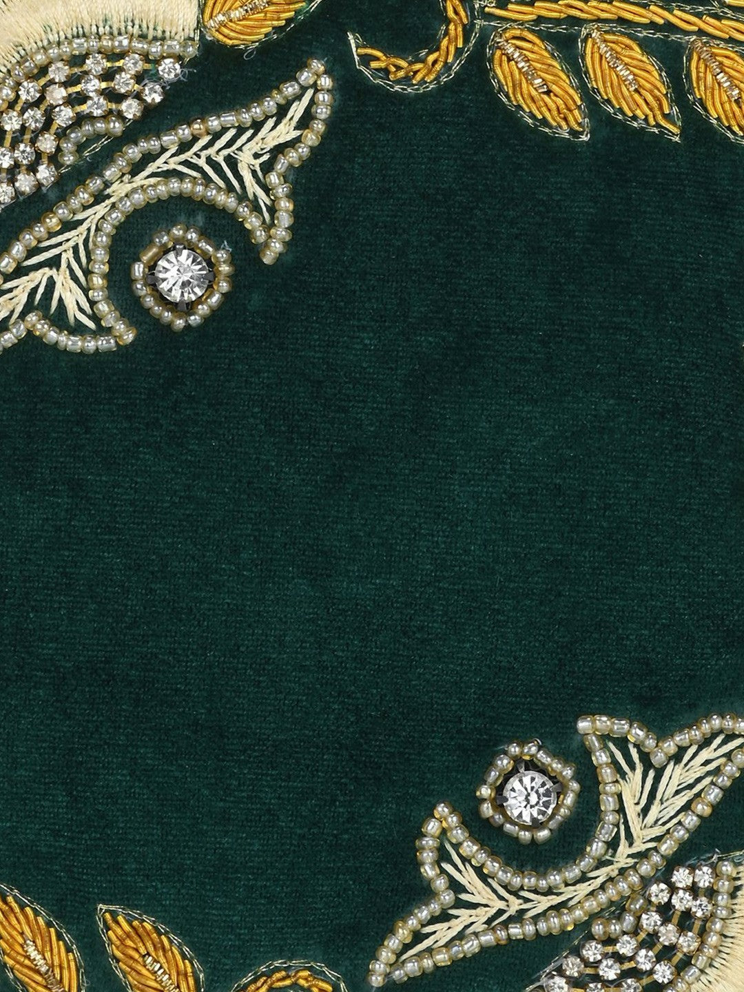 Green & Yellow Embellished Box Clutch