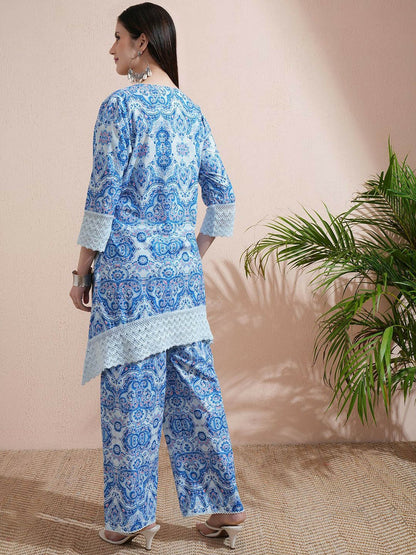 Women’s Printed Co-ord Set – Stylish V-Neck Top & Trouser | Indiaista