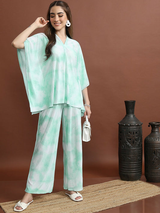 Sea Green Women’s Co-ord Set – Kaftan Top & Palazzo | Stylish Ethnic Wear – Indiaista