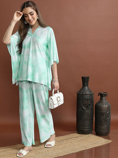 Sea Green Women’s Co-ord Set – Kaftan Top & Palazzo | Stylish Ethnic Wear – Indiaista