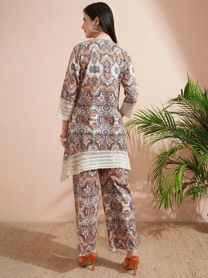 Stylish Women’s Printed Co-Ord Set – V-Neck Top & Trouser | Indiaista