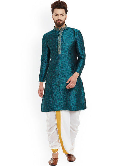 Men White Dhoti Pants with Zari Woven Detail | Traditional Ethnic Wear