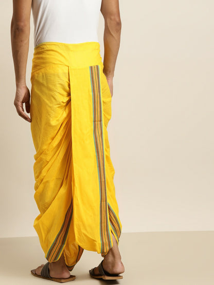 Buy Men’s Yellow Solid Cotton Dhoti Pants – Stylish & Comfortable | Indiaista