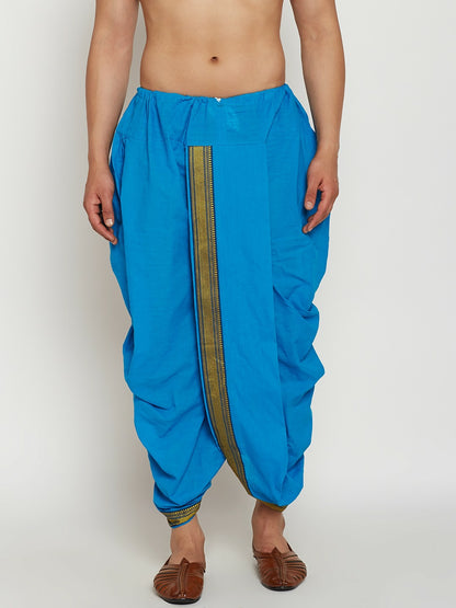 Buy Men’s Blue Dhoti Pants with Zari Woven Detail | Indiaista