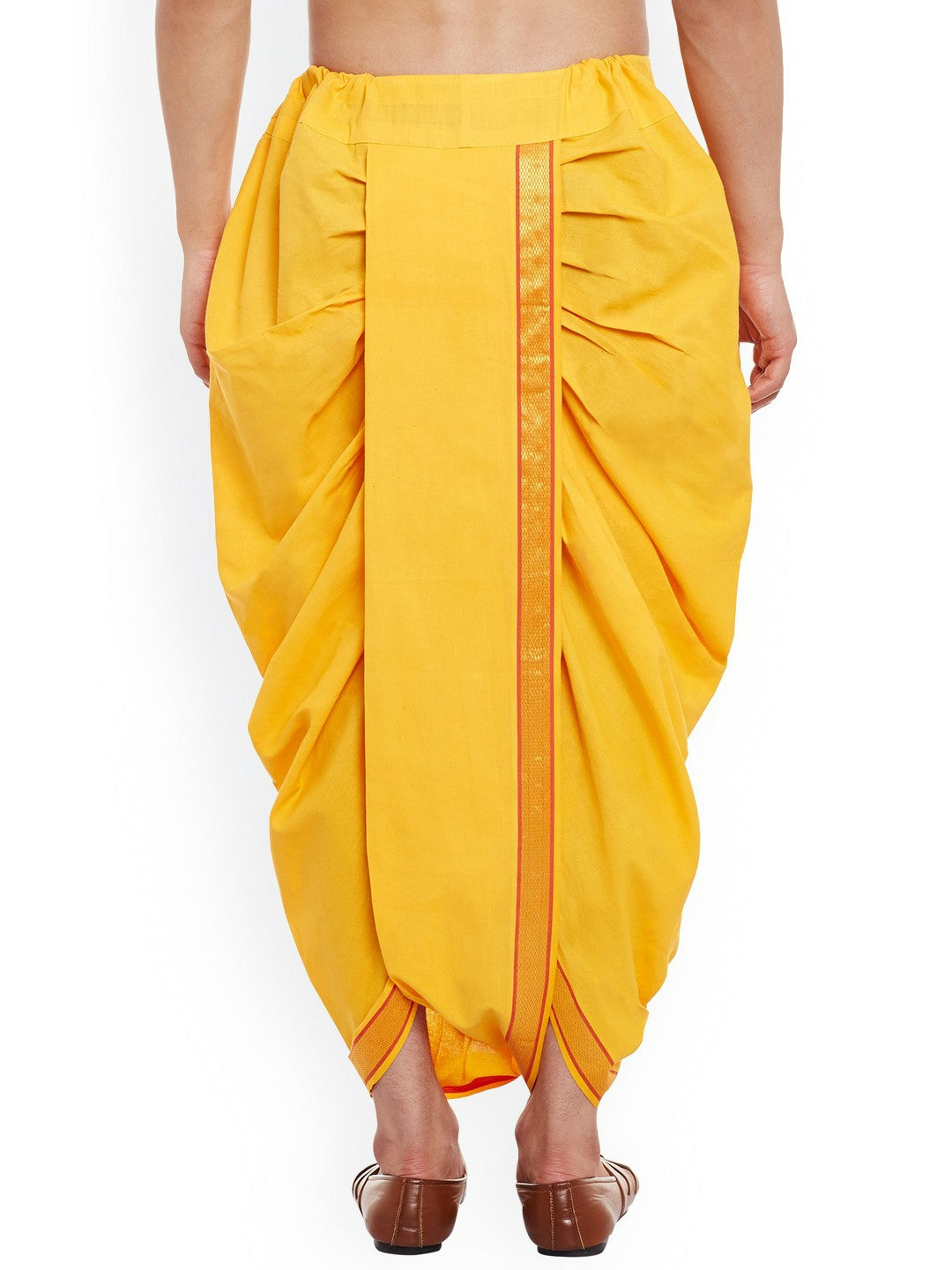 Buy Men’s Yellow Dhoti Pants with Zari Woven Detail | IndiaIsta