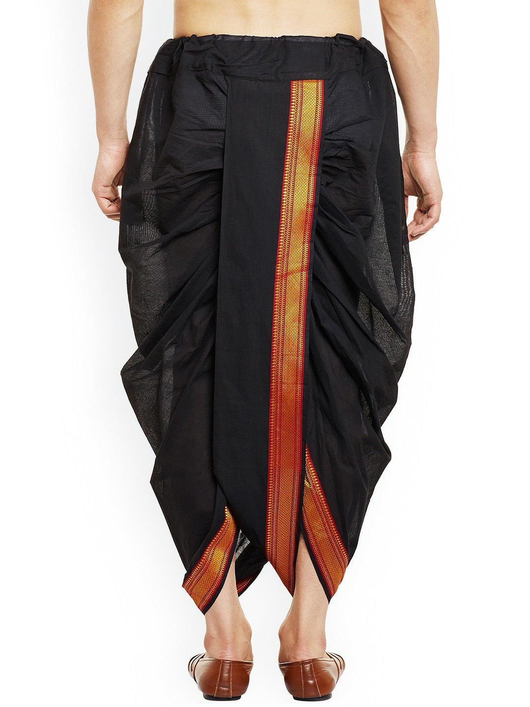 Men Black Dhoti Pants with Zari Woven Detail – Traditional & Stylish | Indiaista