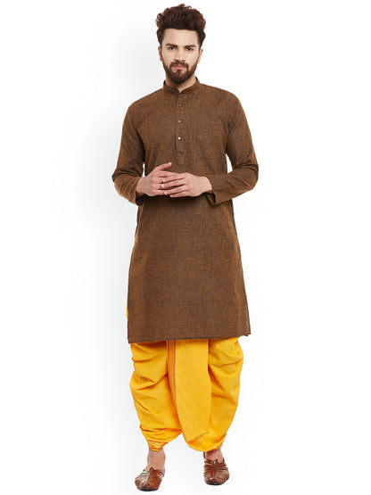 Buy Men’s Yellow Dhoti Pants with Zari Woven Detail | IndiaIsta