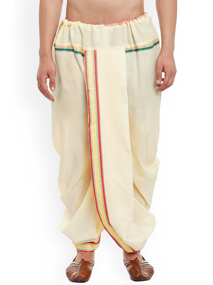 Buy Men’s Cream-Coloured Dhoti Pants with Zari Detail | Indiaista