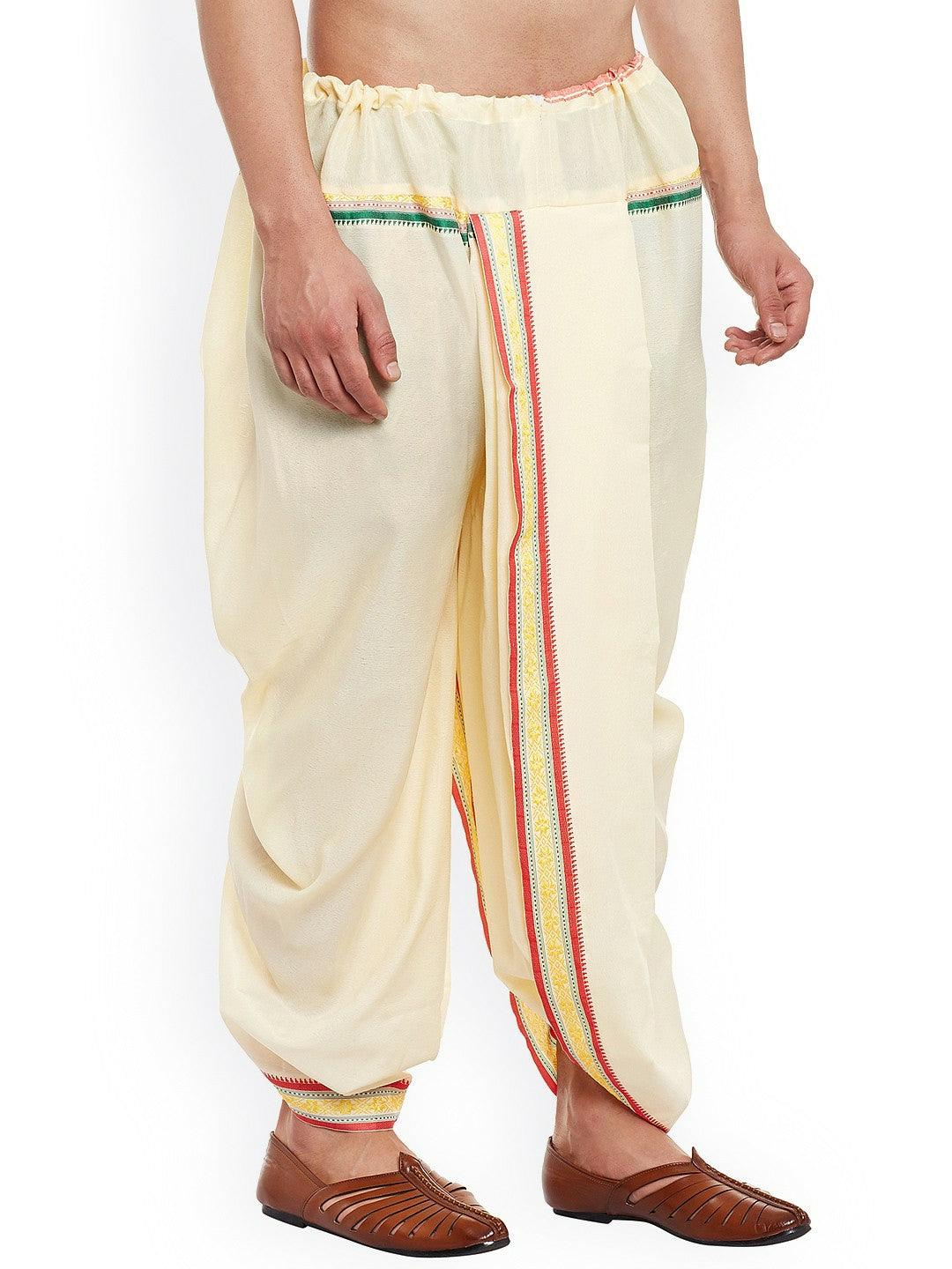 Buy Men’s Cream-Coloured Dhoti Pants with Zari Detail | Indiaista