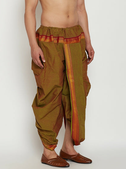 Buy Men’s Green Dhoti Pants with Zari Woven Detail – Stylish & Comfortable | Indiaista