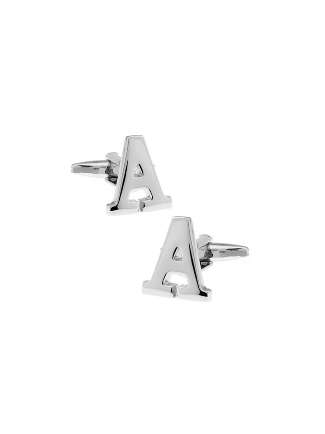 Men's Silver-Toned Alphabet Cufflinks – Personalized Initial Cufflinks for Formal & Casual Wear