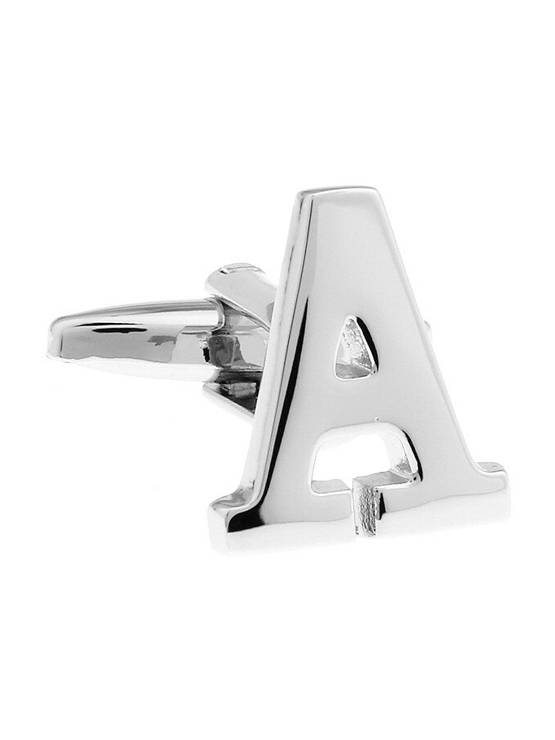 Men's Silver-Toned Alphabet Cufflinks – Personalized Initial Cufflinks for Formal & Casual Wear