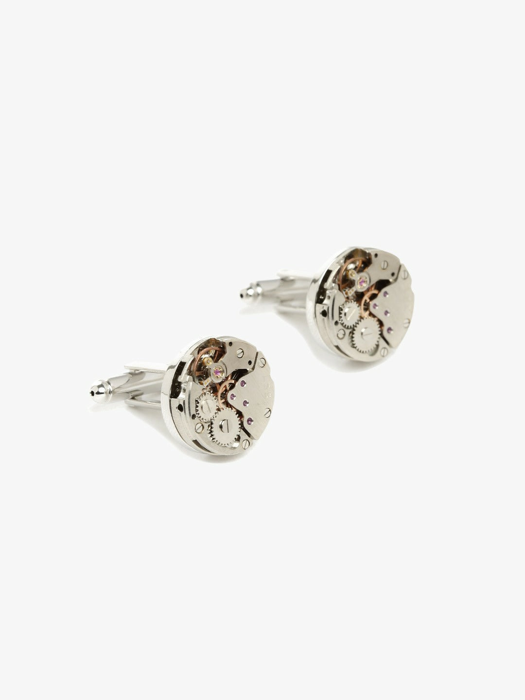 Silver-Toned 316L Stainless Steel Round Formal Cufflinks – Premium Textured Design