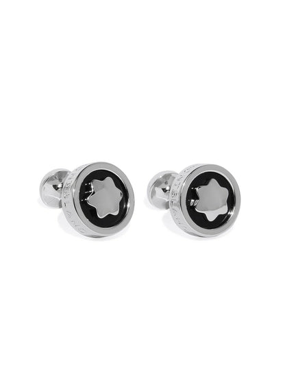 Black Round Cufflinks – Elegant Textured Cufflinks for Men | Peora Signature Gift Box