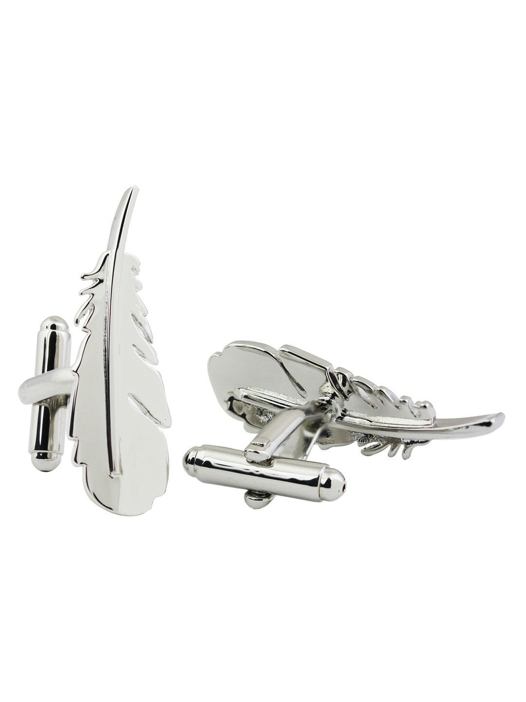 Men’s Grey Feather Lite Cufflinks – Genuine Silver Plated Cufflinks | Premium Gift Box