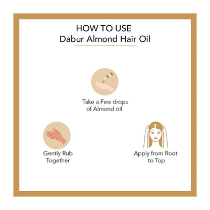 Dabur Almond Hair Oil 200ml | Enriched with Soya Protein & 10X Vitamin E for Strong, Healthy Hair