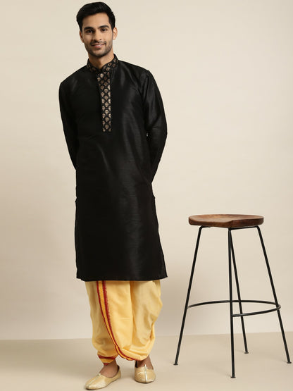 Buy Men’s Yellow Solid Dhoti Pants with Striped Detail & Drawstring | Indiaista