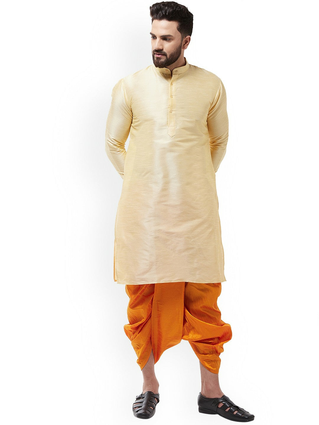 Buy Men’s Mustard Yellow Solid Stitched Dhoti Pants – Traditional & Stylish | Indiaista