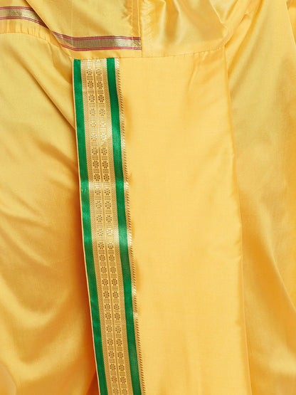 Buy Men’s Yellow Dhoti Pants with Zari Woven Detail – Indiaista