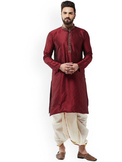 Men's Off-White Solid Stitched Dhoti with Zari Border | Traditional Dhoti Pants